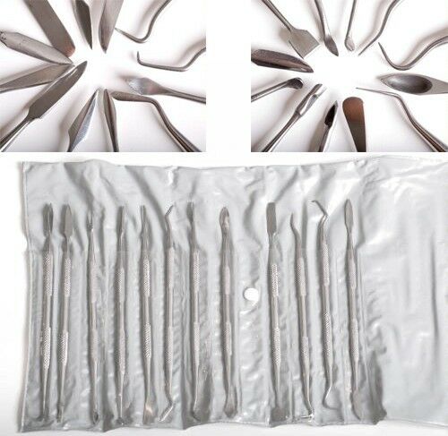 New 12pc Pick & Spatula Carver Set Wax Clay Carving Stainless Steel Dental Picks