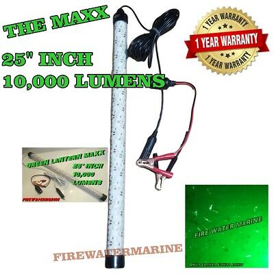 12v Maxx Led Green Underwater Submersible Night Fishing Light Crappie Ice Squid