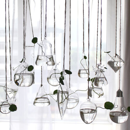 1pc Clear Flower Hanging Vase Planter Terrarium Container Glass Home Party Decor
