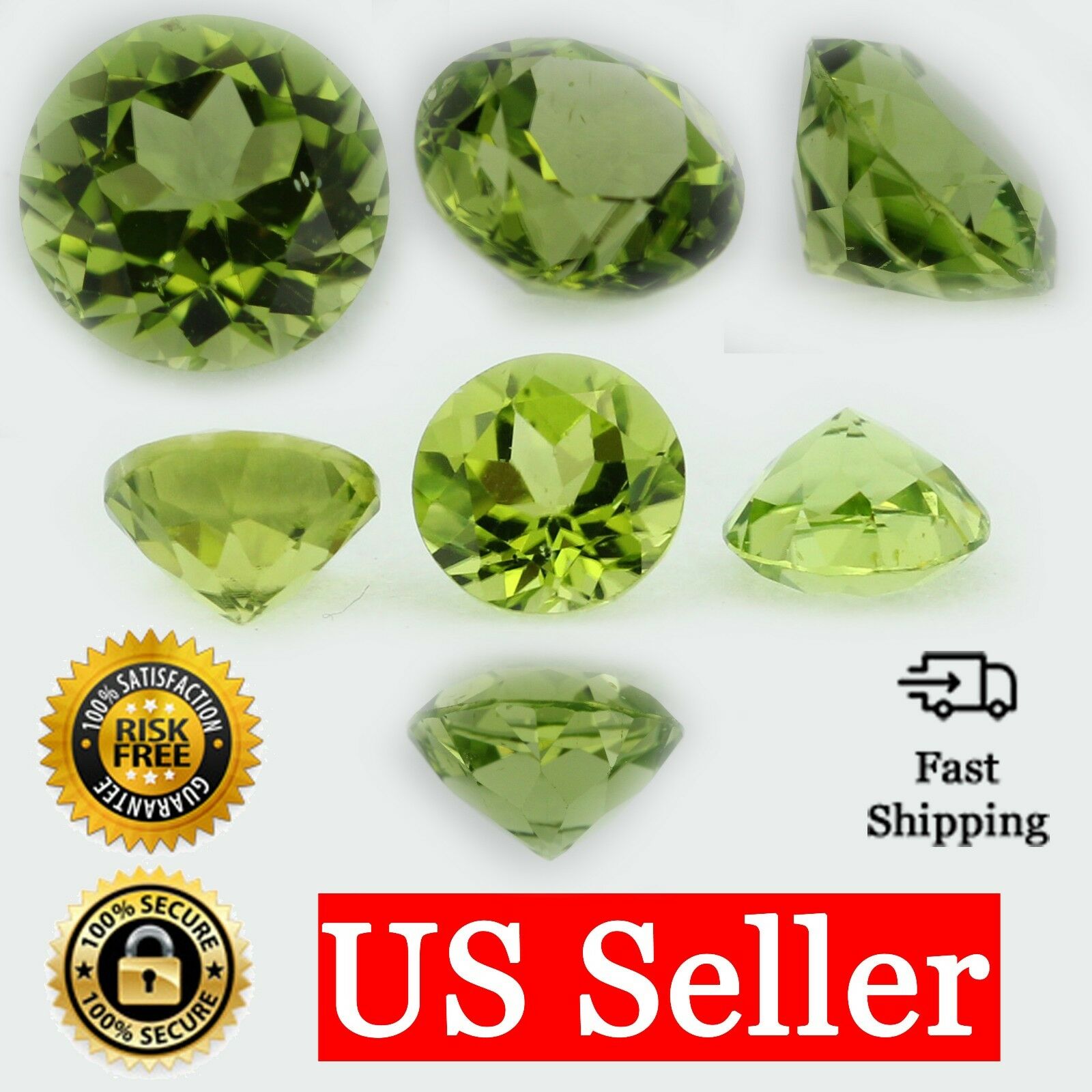 Loose Round Cut Genuine Natural Peridot Stone Single Green Birthstone Shape