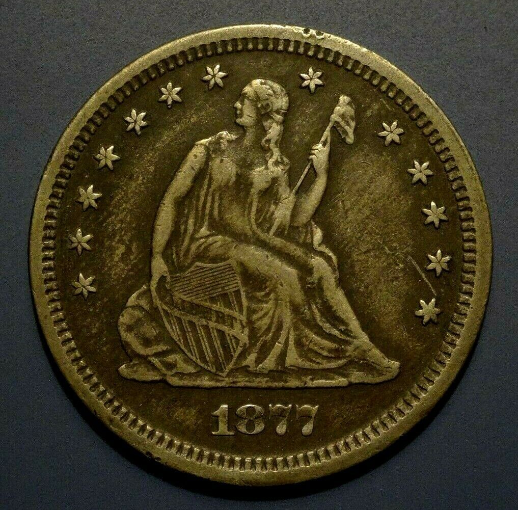 1877-s Seated Liberty Quarter, Xf Details