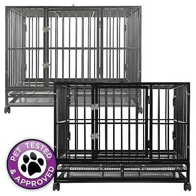 Heavy-duty Metal Dog Crate Cage - Indoor Outdoor Kennel Pen