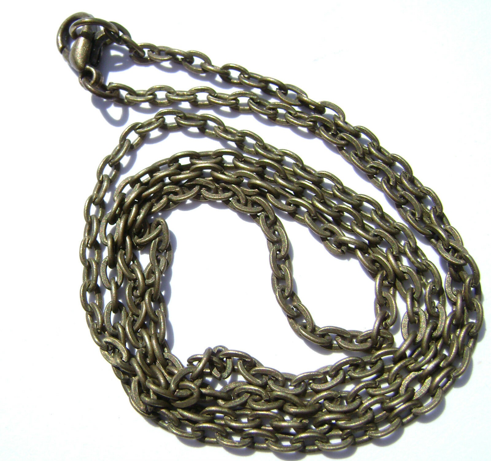 Chain Necklace Handmade Antiqued Brass Steel All Sizes 16" To 50"  -  5 Or 1 Qty